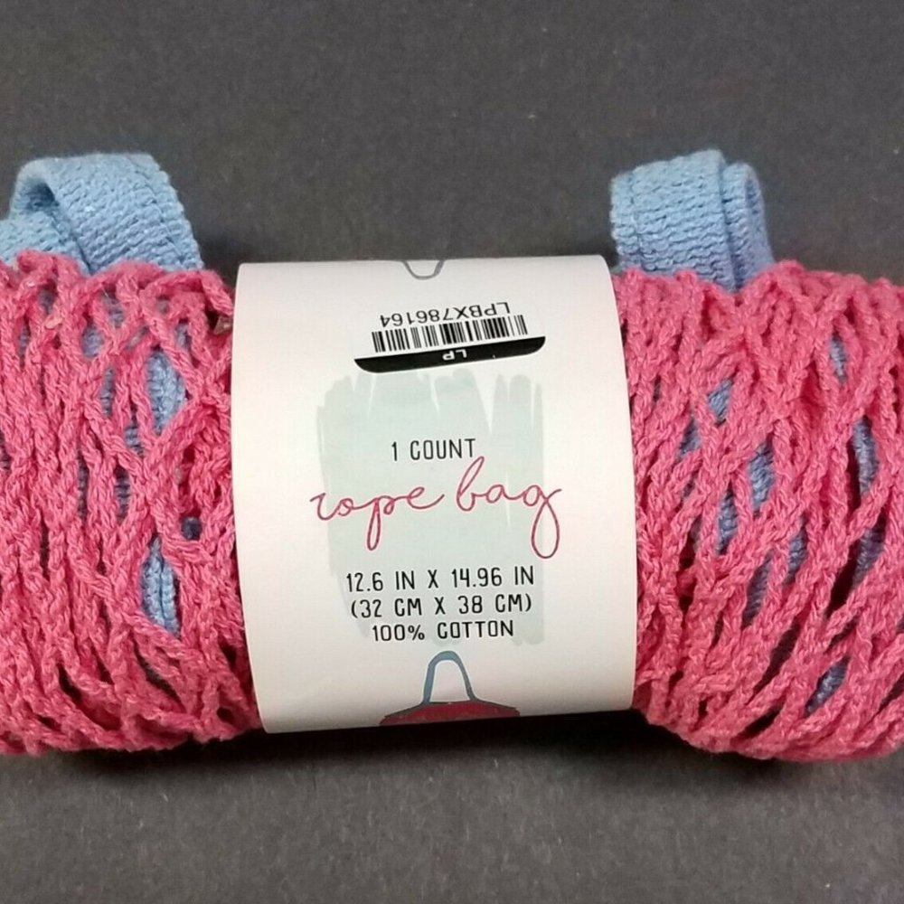 Rope Bag 12.6 in x 14.96 in Pink NEW